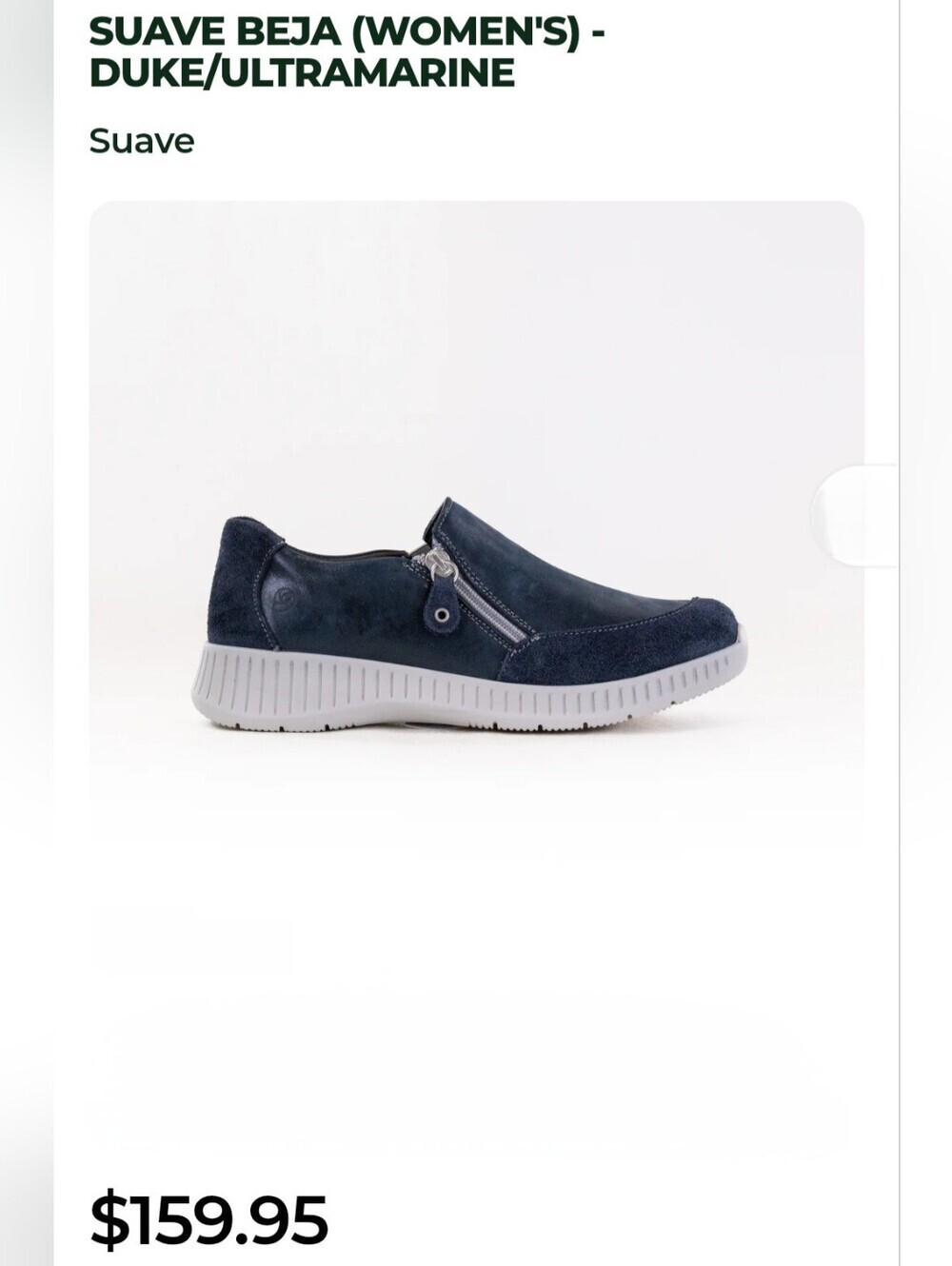 Suave Beja Navy Slip On Suede/leather Shie. Sz 40 (US 9-9.5) Casual Grandma